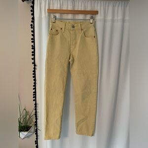 Levi’s 501 fresh yellow jeans women’s W 23 button fly Levi Strauss denim Jean